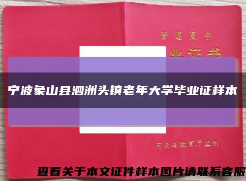 寧波象山縣泗洲頭鎮老年大學畢業證樣本縮略圖