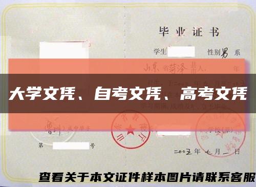 大學文憑、自考文憑、高考文憑縮略圖