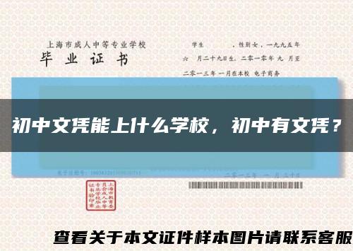 初中文憑能上什么學校，初中有文憑？縮略圖