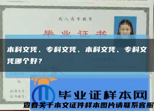 本科文憑、?？莆膽{、本科文憑、?？莆膽{哪個好？縮略圖