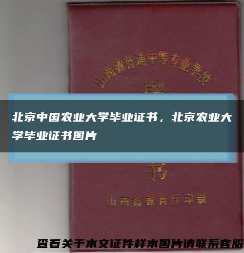 北京中國農業大學畢業證書，北京農業大學畢業證書圖片縮略圖
