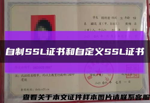 自制SSL證書和自定義SSL證書縮略圖