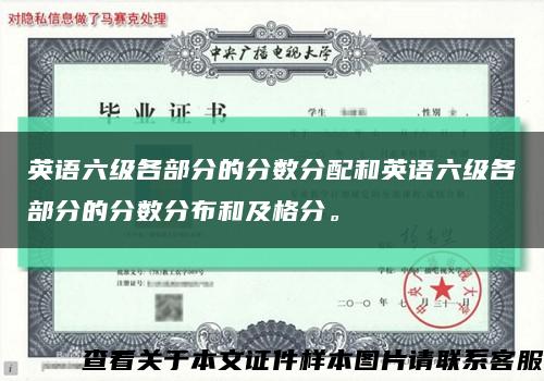 英語六級各部分的分數分配和英語六級各部分的分數分布和及格分?？s略圖