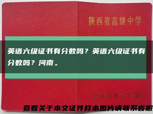 英語六級證書有分數嗎？英語六級證書有分數嗎？河南?？s略圖