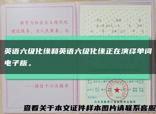 英語六級化緣和英語六級化緣正在演繹單詞電子版?？s略圖