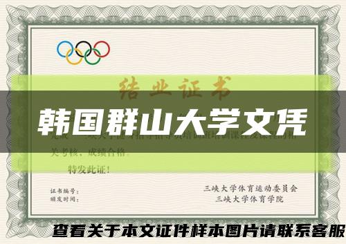 韓國群山大學文憑縮略圖