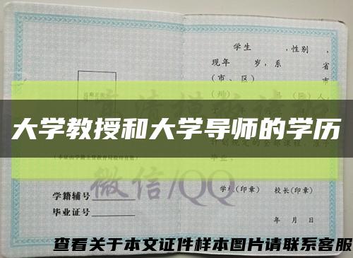 大學教授和大學導師的學歷縮略圖