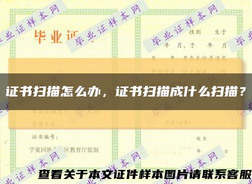證書掃描怎么辦，證書掃描成什么掃描？縮略圖