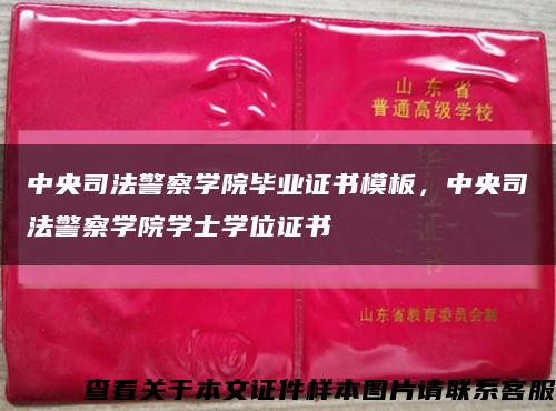 中央司法警察學院畢業證書模板，中央司法警察學院學士學位證書縮略圖