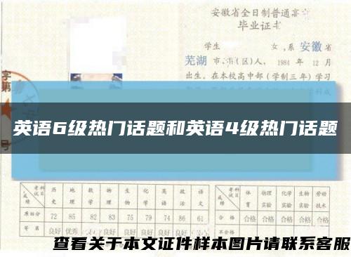 英語6級熱門話題和英語4級熱門話題縮略圖