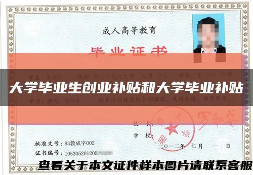 大學畢業生創業補貼和大學畢業補貼縮略圖