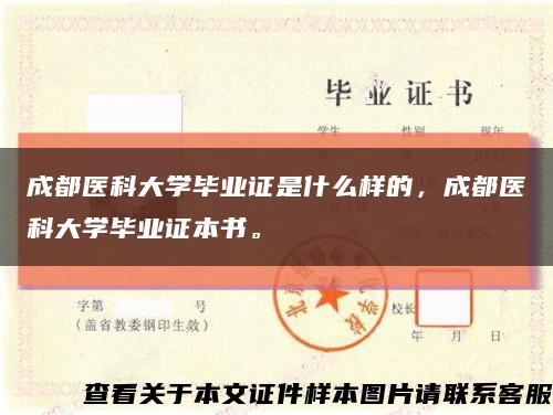 成都醫科大學畢業證是什么樣的，成都醫科大學畢業證本書?？s略圖
