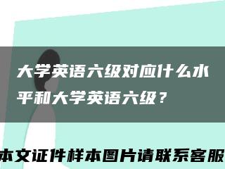 大學英語六級對應什么水平和大學英語六級？縮略圖