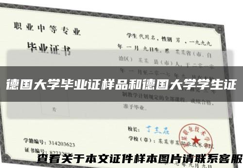 德國大學畢業證樣品和德國大學學生證縮略圖