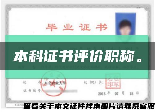 本科證書評價職稱?？s略圖