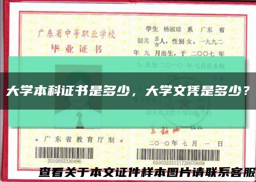 大學本科證書是多少，大學文憑是多少？縮略圖