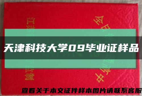 天津科技大學09畢業證樣品縮略圖