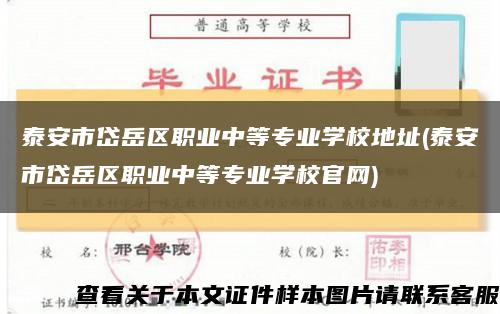 泰安市岱岳區職業中等專業學校地址(泰安市岱岳區職業中等專業學校官網)縮略圖