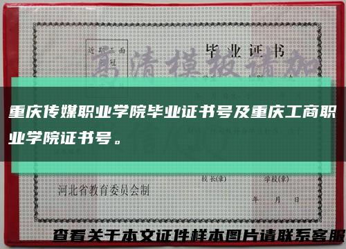 重慶傳媒職業學院畢業證書號及重慶工商職業學院證書號?？s略圖