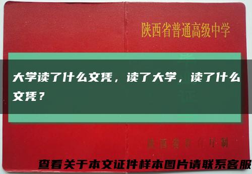 大學讀了什么文憑，讀了大學，讀了什么文憑？縮略圖