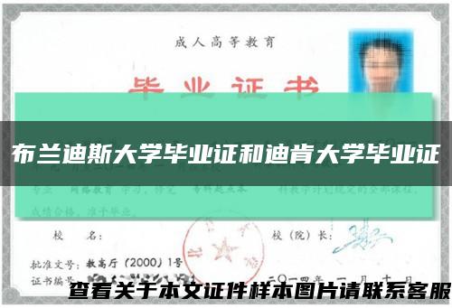 布蘭迪斯大學畢業證和迪肯大學畢業證縮略圖
