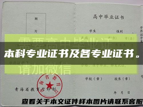 本科專業證書及各專業證書?？s略圖