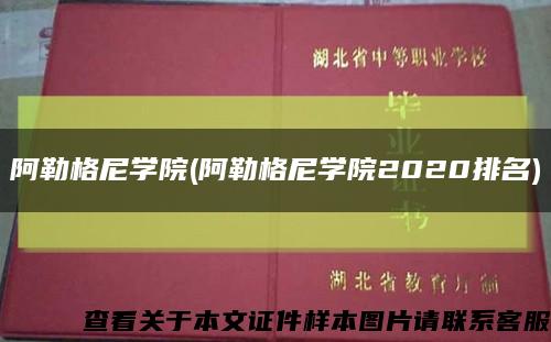 阿勒格尼學院(阿勒格尼學院2020排名)縮略圖