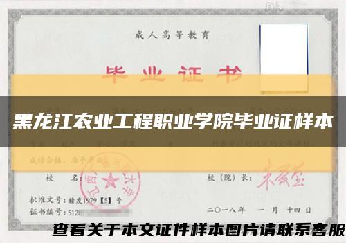 黑龍江農業工程職業學院畢業證樣本縮略圖