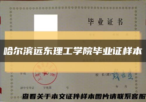 哈爾濱遠東理工學院畢業證樣本縮略圖