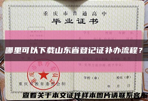 哪里可以下載山東省登記證補辦流程？縮略圖