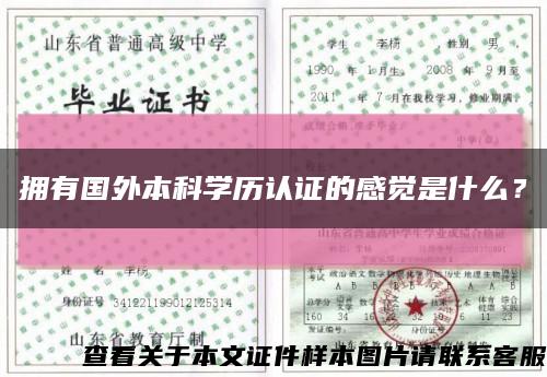 擁有國外本科學歷認證的感覺是什么？縮略圖