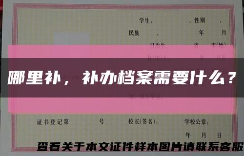 哪里補，補辦檔案需要什么？縮略圖