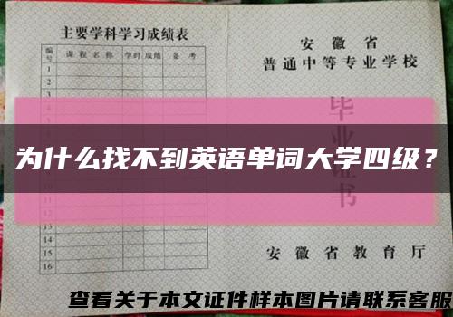 為什么找不到英語單詞大學四級？縮略圖