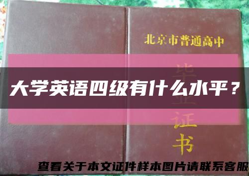 大學英語四級有什么水平？縮略圖