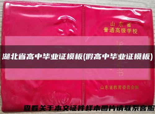 湖北省高中畢業證模板(假高中畢業證模板)縮略圖