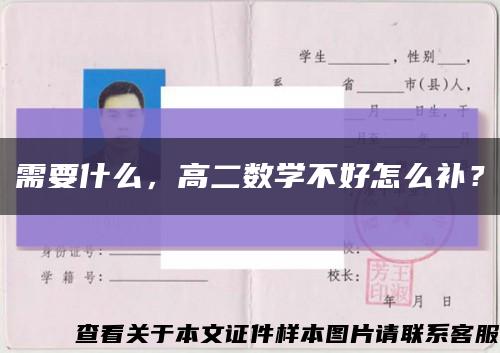 需要什么，高二數學不好怎么補？縮略圖