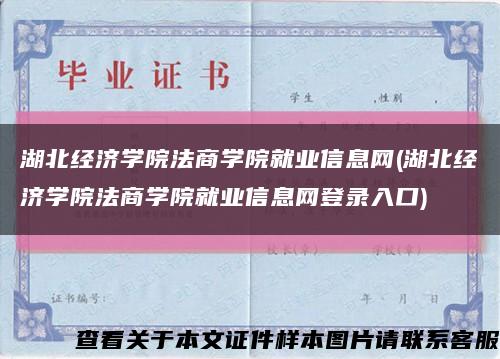 湖北經濟學院法商學院就業信息網(湖北經濟學院法商學院就業信息網登錄入口)縮略圖