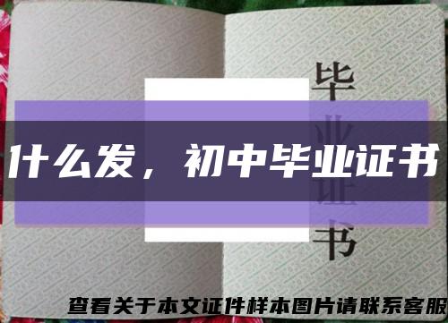 什么發，初中畢業證書縮略圖