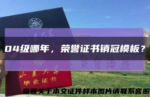04級哪年，榮譽證書銷冠模板？縮略圖