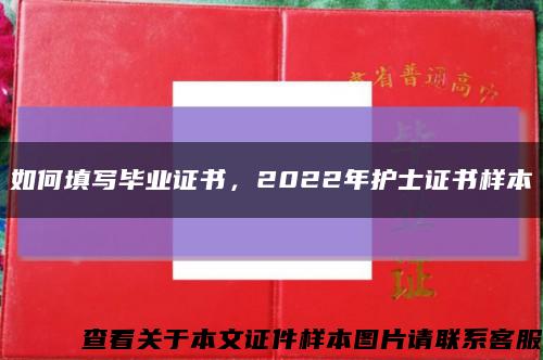 如何填寫畢業證書，2022年護士證書樣本縮略圖