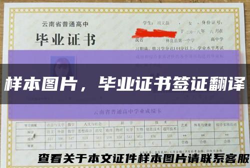 樣本圖片，畢業證書簽證翻譯縮略圖