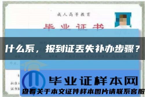 什么系，報到證丟失補辦步驟？縮略圖