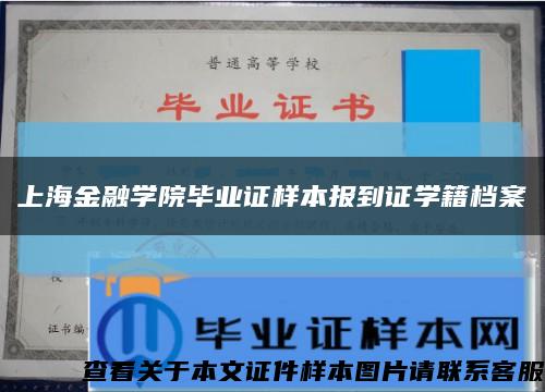 上海金融學院畢業證樣本報到證學籍檔案縮略圖