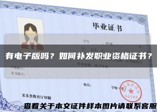 有電子版嗎？如何補發職業資格證書？縮略圖