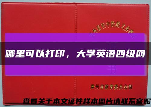 哪里可以打印，大學英語四級網縮略圖
