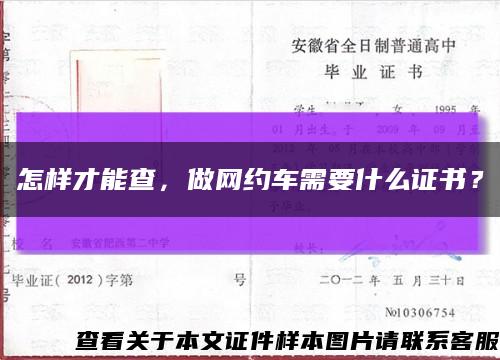 怎樣才能查，做網約車需要什么證書？縮略圖