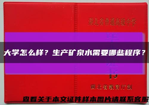 大學怎么樣？生產礦泉水需要哪些程序？縮略圖