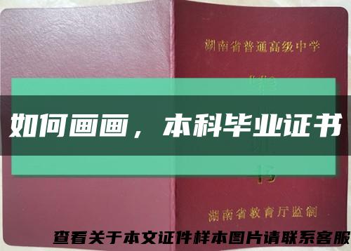 如何畫畫，本科畢業證書縮略圖