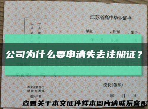 公司為什么要申請失去注冊證？縮略圖