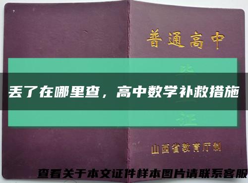 丟了在哪里查，高中數學補救措施縮略圖